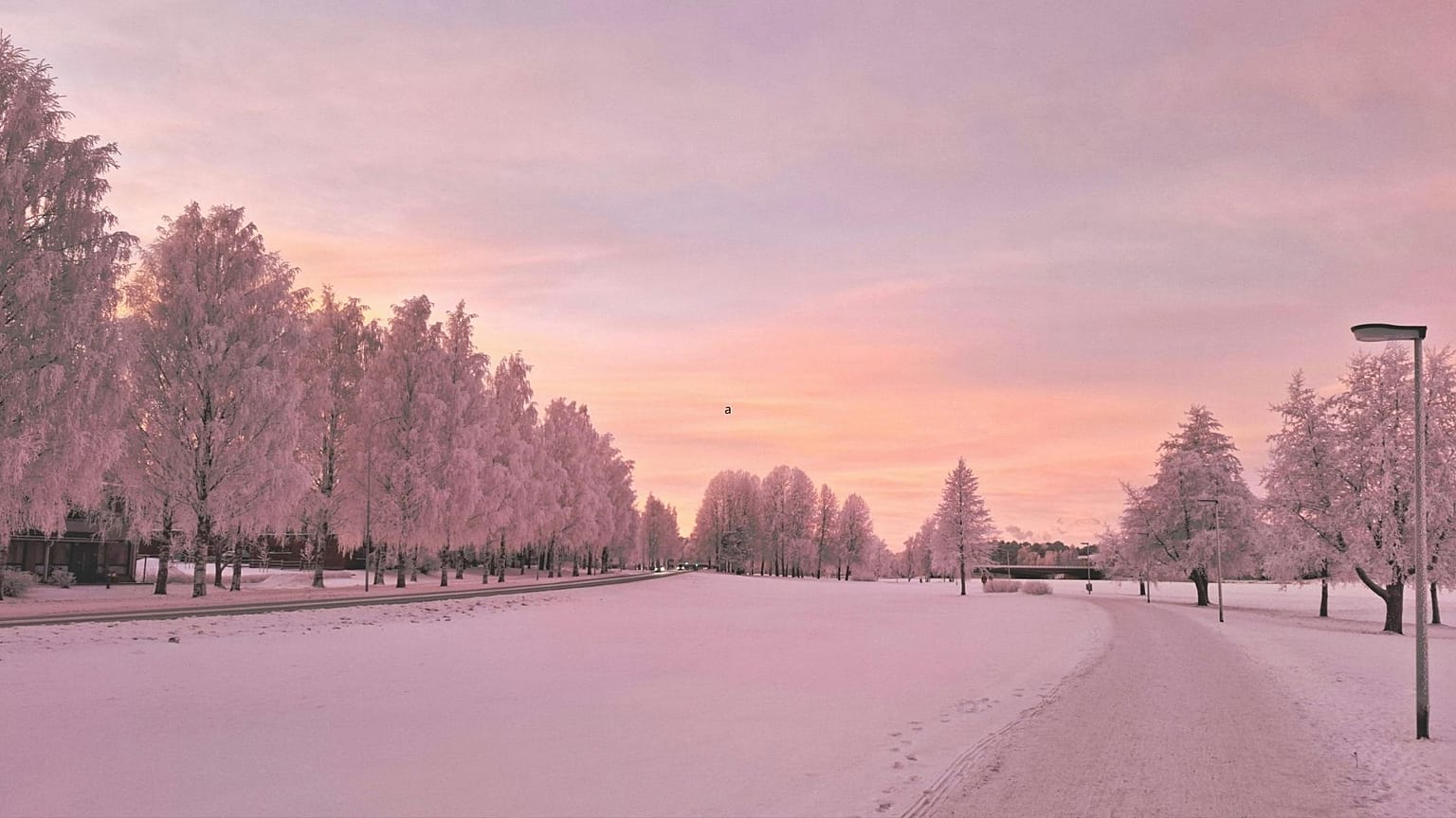 A serene winter sunset in Oulu, Finland