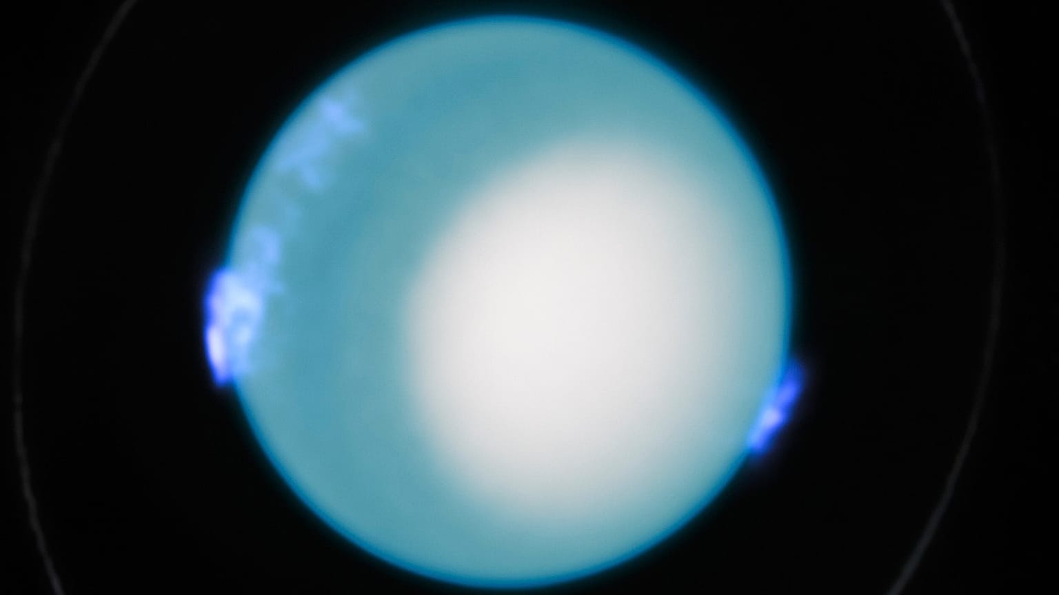 This image provided by ESA/Hubble shows Uranus' aurorae taken by the NASA/ESA Hubble Space Telescope on Oct. 10, 2022.
