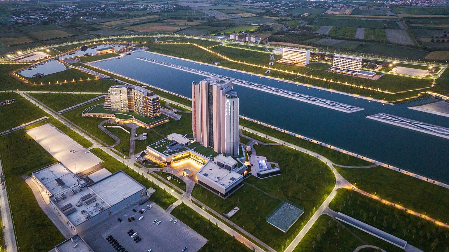 An aerial view of the Silk Road Samarkand International Complex.