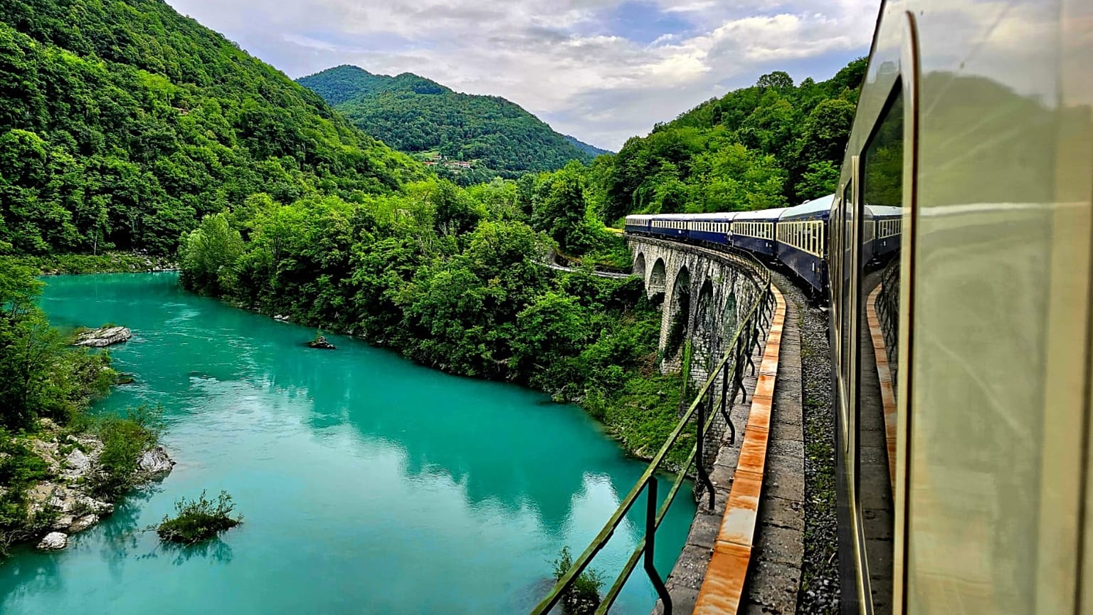 On board the new Golden Eagle train from Pairs to Istanbul. 
