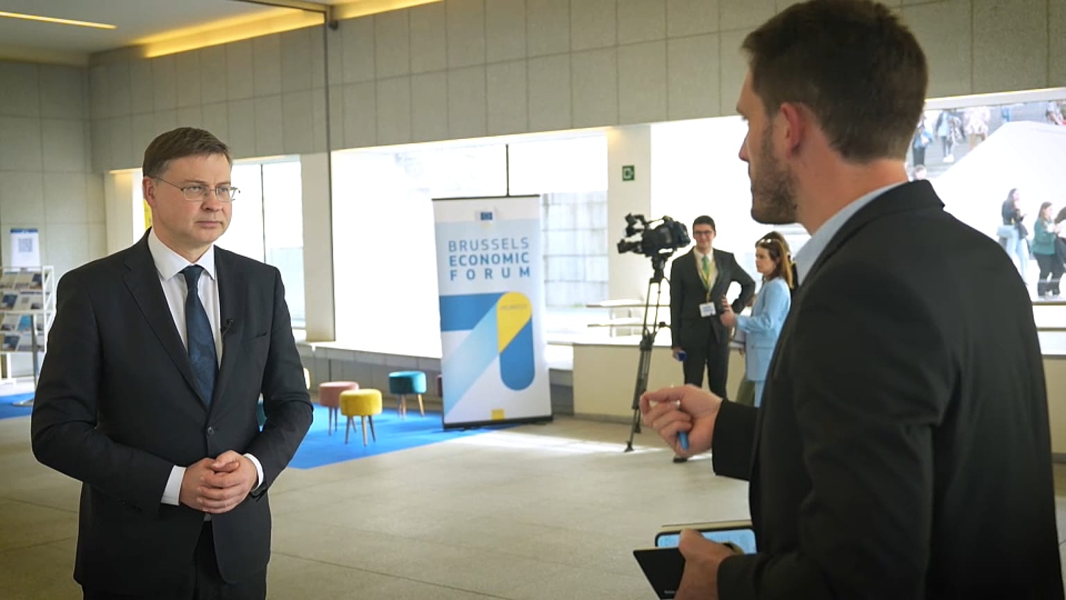 Euronews' Bryan Carter speaks to Valdis Dombrovskis, Executive Vice-President, European Commission at the Brussels Economic Forum 2023