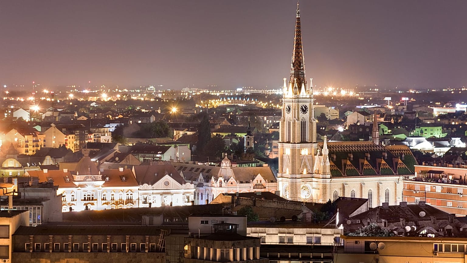 Aerial view of Novi Sad, Serbia