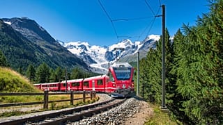 A view of Switzerland's Bernina Express
