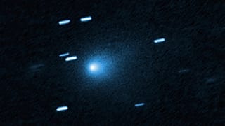 This NASA/ESA image shows interstellar comet 3I/ATLAS, captured by Hubble on 21 July 2025, from 277 million miles away. 
