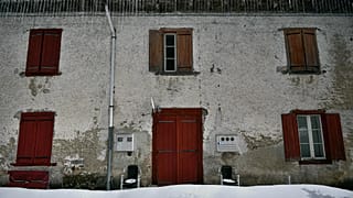 Icicles hang from a roof frozen by low temperatures after a recent snowfall in Roncesvalles, northern Spain. 28 Feb. 2023.