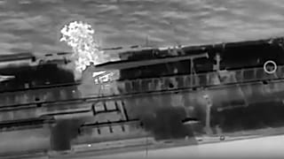 Moment of impact on the tanker QENDIL