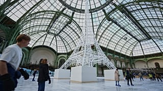 FILE. People skate on an ice rink at the Grand Palais in Paris. `16 Dec. 2025